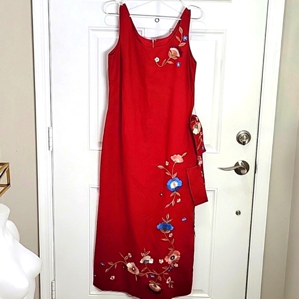 Vintage Yves Cossette Depeche Mode Maxi Linen Dress Size 6